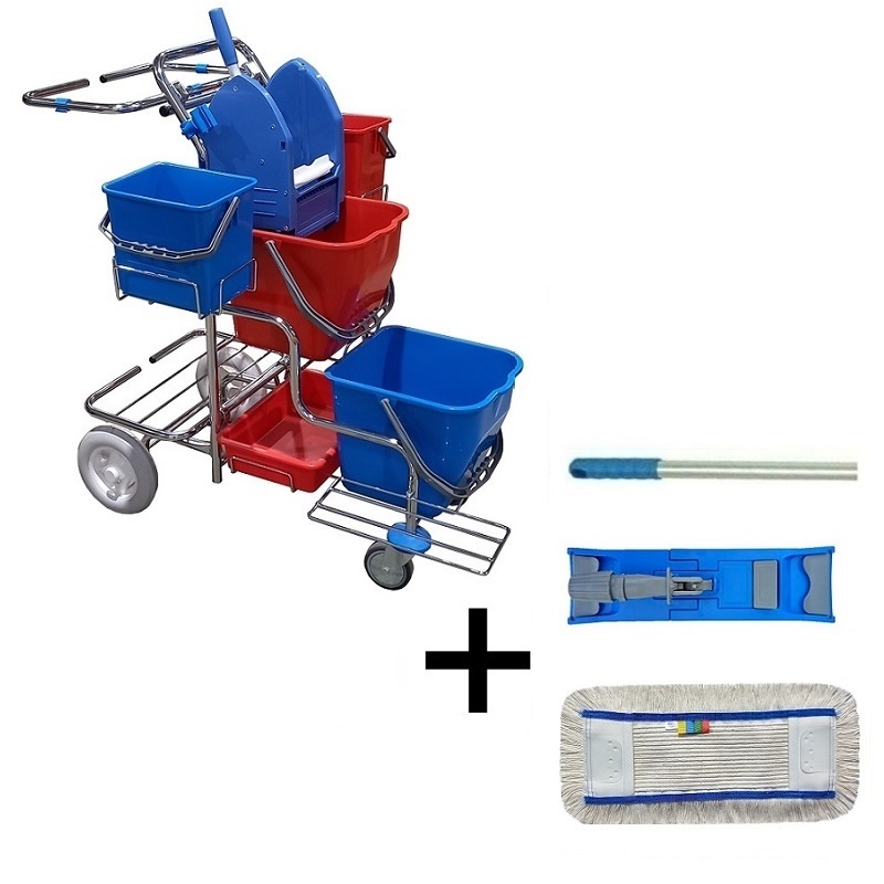Upratovací vozík  TERRY LINE II + FLIPPER Mop zostava s návlekom 40cm