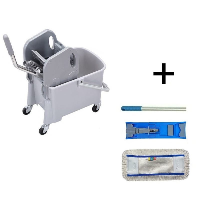 MOPSET Malý upratovací vozík + sada mopu FLIPPER s návlekom 40 cm