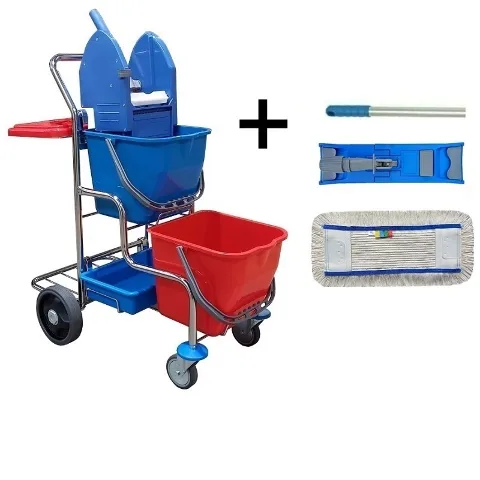 Upratovací vozík DUO KOMBI + FLIPPER Mop zostava s návlekom 40cm